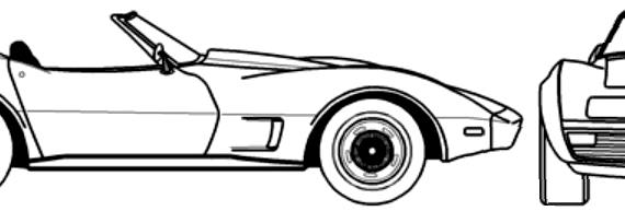 Chevrolet Corvette C3 Convertible (1973) - Шевроле - чертежи, габариты, рисунки автомобиля