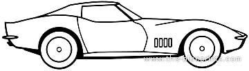 Chevrolet Corvette C3 Coupe (1976) - Шевроле - чертежи, габариты, рисунки автомобиля