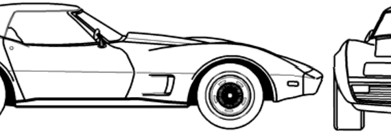 Chevrolet Corvette C3 Hardtop (1973) - Шевроле - чертежи, габариты, рисунки автомобиля