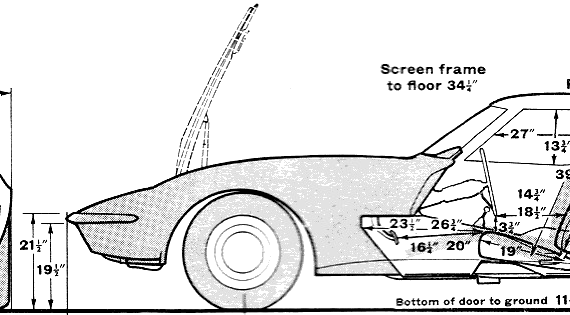 Chevrolet Corvette C3 Sting Ray (1968) - Chevrolet - drawings, dimensions, pictures of the car
