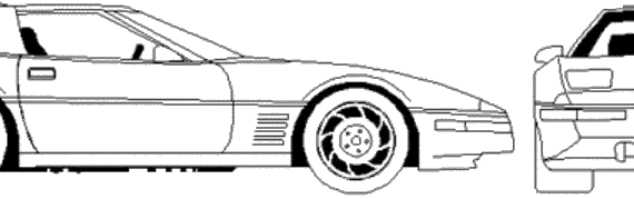 Chevrolet Corvette C4 Coupe ZR-1 (1991) - Шевроле - чертежи, габариты, рисунки автомобиля