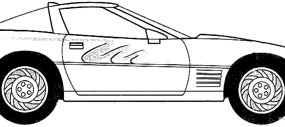 Chevrolet Corvette C4 ZR-1 (1984) - Шевроле - чертежи, габариты, рисунки автомобиля