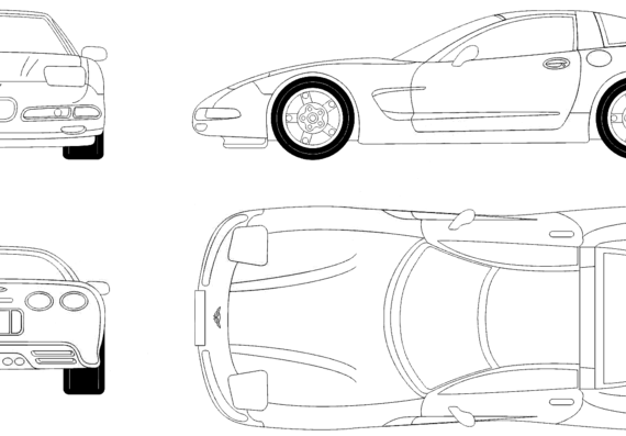 Chevrolet Corvette C5 - Шевроле - чертежи, габариты, рисунки автомобиля