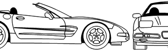 Chevrolet Corvette C5 Convertible (1998) - Шевроле - чертежи, габариты, рисунки автомобиля