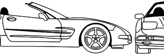 Chevrolet Corvette C5 Convertible (2004) - Шевроле - чертежи, габариты, рисунки автомобиля