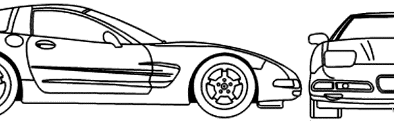 Chevrolet Corvette C5 Coupe (1997) - Шевроле - чертежи, габариты, рисунки автомобиля