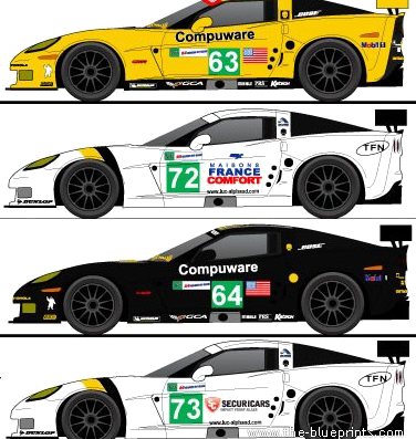 Chevrolet Corvette C6R LM (2009) - Chevrolet - drawings, dimensions, pictures of the car