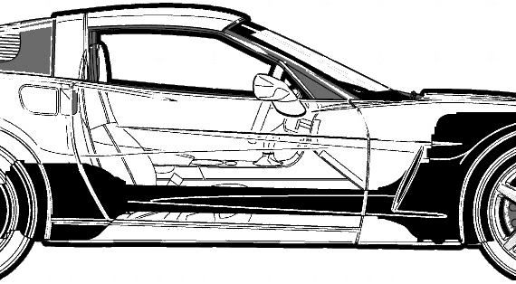 Chevrolet Corvette C6 (2005) - Шевроле - чертежи, габариты, рисунки автомобиля
