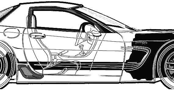 Chevrolet Corvette C6 Z06 (2003) - Шевроле - чертежи, габариты, рисунки автомобиля
