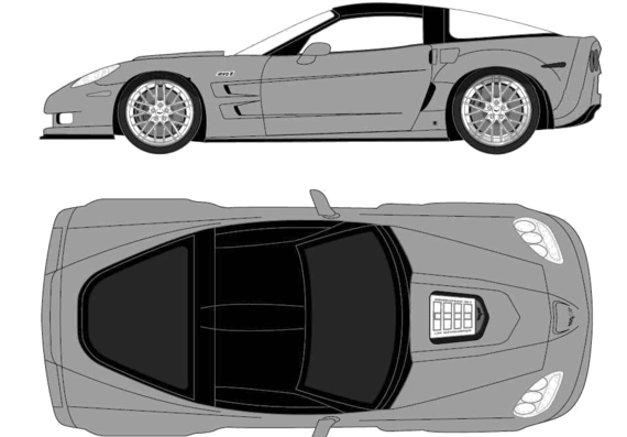 Chevrolet Corvette C6 ZR-1 Coupe (2008) - Шевроле - чертежи, габариты, рисунки автомобиля