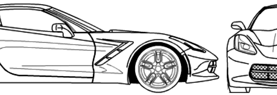 Chevrolet Corvette C7 Coupe (2014) - Шевроле - чертежи, габариты, рисунки автомобиля