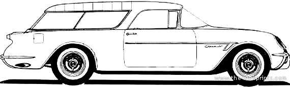 Chevrolet Corvette Nomaden Wagon Prototype (1956) - Шевроле - чертежи, габариты, рисунки автомобиля