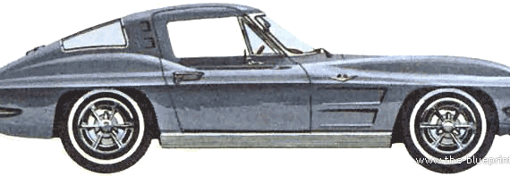 Chevrolet Corvette Sting Ray Coupe (1963) - Шевроле - чертежи, габариты, рисунки автомобиля