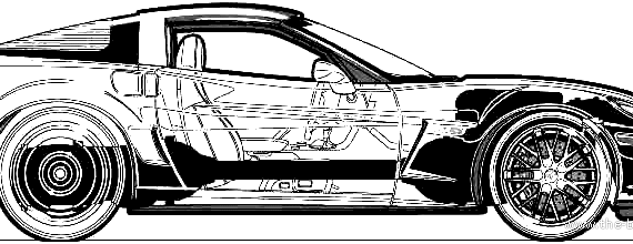Chevrolet Corvette Z06 (2011) - Шевроле - чертежи, габариты, рисунки автомобиля