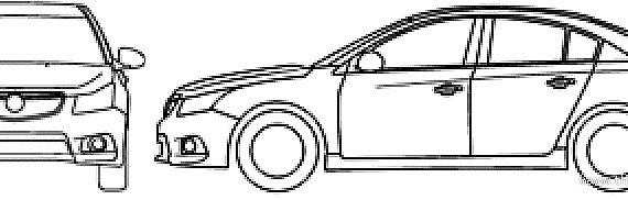 Chevrolet Cruise 4-Door (2012) - Шевроле - чертежи, габариты, рисунки автомобиля