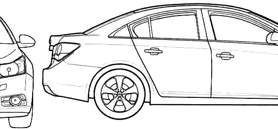 Chevrolet Cruize (2010) - Шевроле - чертежи, габариты, рисунки автомобиля