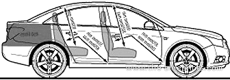 Chevrolet Cruze 1.8LT (2009) - Шевроле - чертежи, габариты, рисунки автомобиля