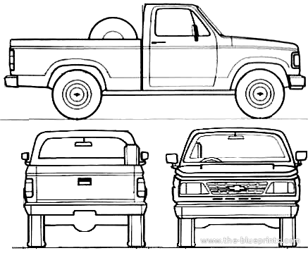  Chevrolet D20 Pick Up (1993) - Chevrolet - dibujos, dimensiones, fotos del auto |  Descargar dibujos, planos, bloques de Autocad, modelos 3D |  Todos los dibujos