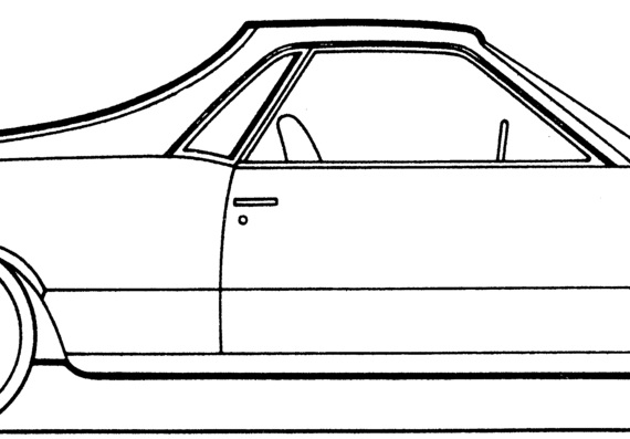 Chevrolet El Camino (1987) - Шевроле - чертежи, габариты, рисунки автомобиля