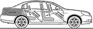 Chevrolet Epica 2.0d LT (2008) - Шевроле - чертежи, габариты, рисунки автомобиля