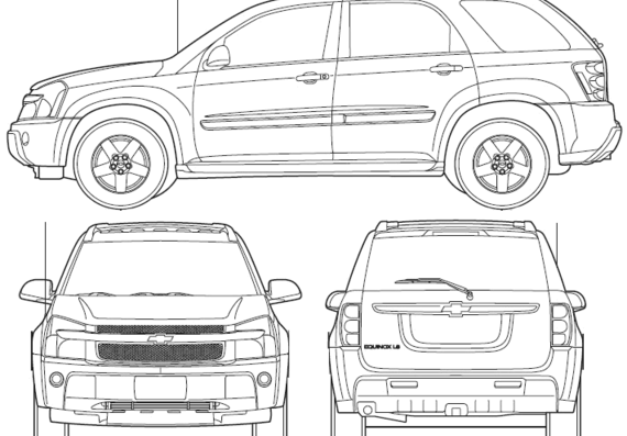 Chevrolet Equinox (2006) - Шевроле - чертежи, габариты, рисунки автомобиля