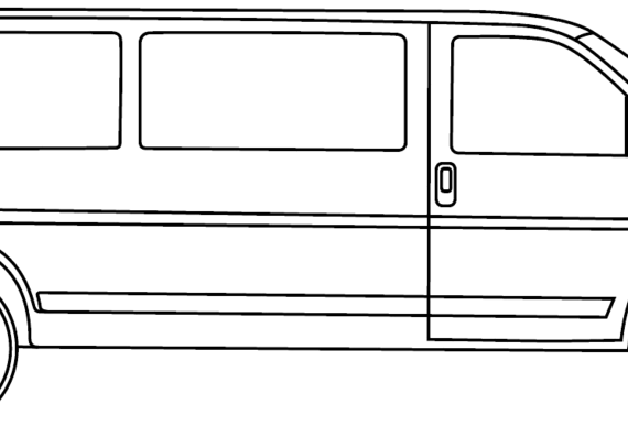 Chevrolet Express (2014) - Шевроле - чертежи, габариты, рисунки автомобиля