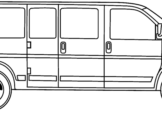 Chevrolet Express Van (2014) - Шевроле - чертежи, габариты, рисунки автомобиля