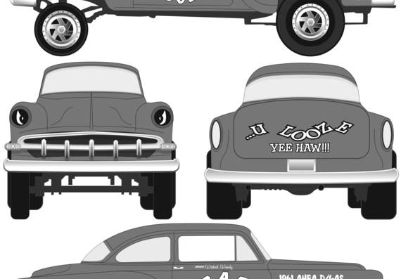 Chevrolet Gasser (1953) - Шевроле - чертежи, габариты, рисунки автомобиля