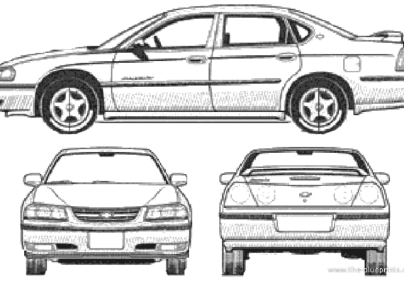 Chevrolet Impala (2003) - Шевроле - чертежи, габариты, рисунки автомобиля