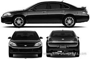 Chevrolet Impala (2010) - Шевроле - чертежи, габариты, рисунки автомобиля