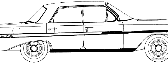 Chevrolet Impala 4-Door Sedan (1961) - Шевроле - чертежи, габариты, рисунки автомобиля