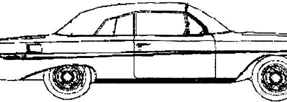Chevrolet Impala Convertible (1961) - Шевроле - чертежи, габариты, рисунки автомобиля
