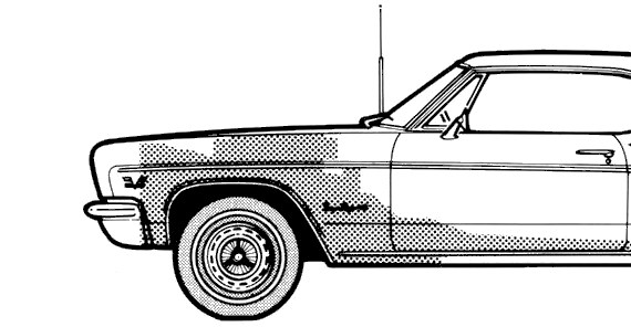 Chevrolet Impala SS 427 (1966) - Шевроле - чертежи, габариты, рисунки автомобиля