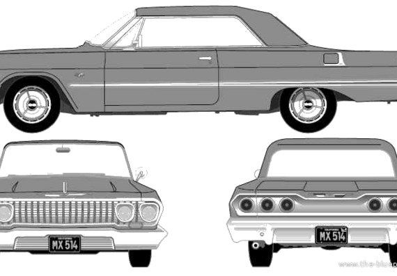 Chevrolet Impala SS Convertible (1963) - Chevrolet - drawings, dimensions, pictures of the car