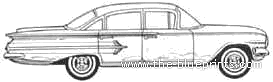 Chevrolet Impala Sedan (1960) - Chevrolet - drawings, dimensions, pictures of the car