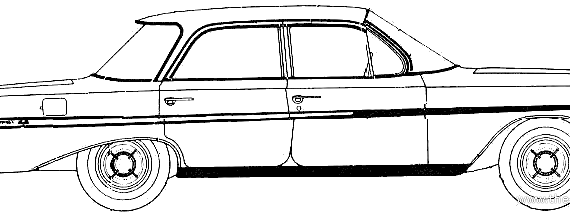 Chevrolet Impala Sport Sedan (1961) - Шевроле - чертежи, габариты, рисунки автомобиля