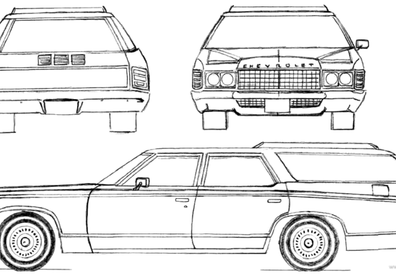 Chevrolet Kingswood Estate Wagon (1971) - Шевроле - чертежи, габариты, рисунки автомобиля