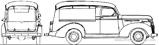 Chevrolet Light Delivery Canopy Express (1941) - Шевроле - чертежи, габариты, рисунки автомобиля
