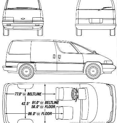 Chevrolet Lumina APV Van (1990) - Chevrolet - drawings, dimensions, pictures of the car