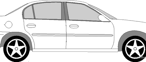 Chevrolet Malibu (1998) - Шевроле - чертежи, габариты, рисунки автомобиля