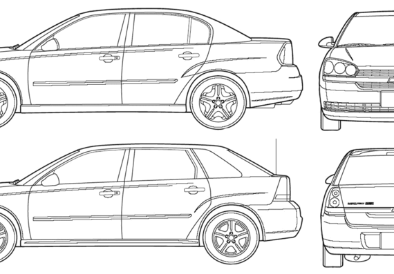 Chevrolet Malibu (Maxx) (2005) - Шевроле - чертежи, габариты, рисунки автомобиля