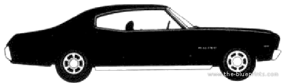 Chevrolet Malibu Sport Coupe (1970) - Шевроле - чертежи, габариты, рисунки автомобиля