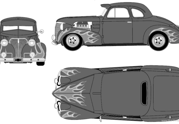 Chevrolet Master DeLuxe Coupe Custom (1939) - Шевроле - чертежи, габариты, рисунки автомобиля