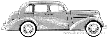 Chevrolet Master Deluxe 4-Door Sedan (1936) - Шевроле - чертежи, габариты, рисунки автомобиля