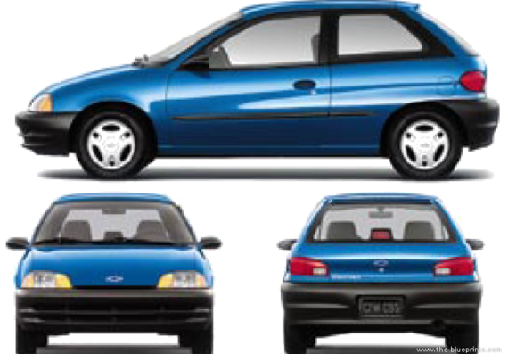 Chevrolet Metro 3-Door (2000) - Chevrolet - drawings, dimensions, pictures of the car