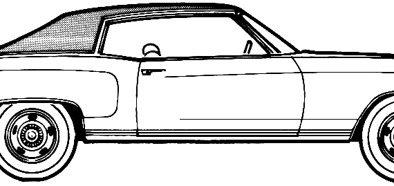Chevrolet Monte Carlo (1970) - Шевроле - чертежи, габариты, рисунки автомобиля
