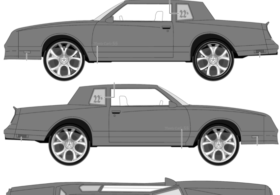 Chevrolet Monte Carlo DONK (1986) - Шевроле - чертежи, габариты, рисунки автомобиля