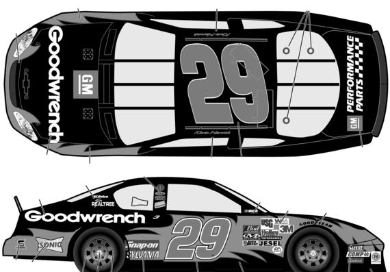 Chevrolet Monte Carlo No.29 Kevin Harvick GM Goodwrench (2003) - Chevrolet - drawings, dimensions, pictures of the car