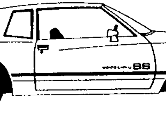 Chevrolet Monte Carlo SS (1984) - Шевроле - чертежи, габариты, рисунки автомобиля