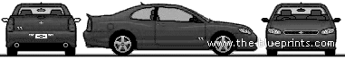 Chevrolet Monte Carlo SS (2003) - Шевроле - чертежи, габариты, рисунки автомобиля